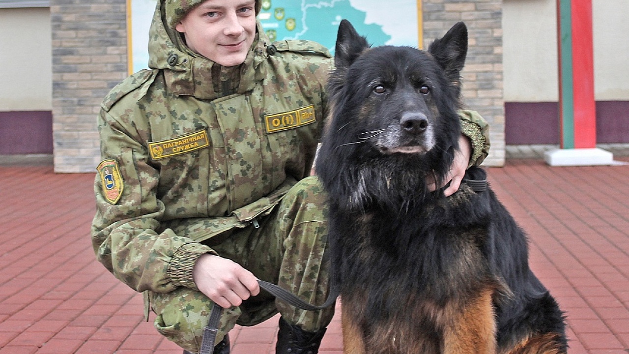 Пограничник Данила Чаплин из Добрушского района служит вместе со своим четвероногим товарищем